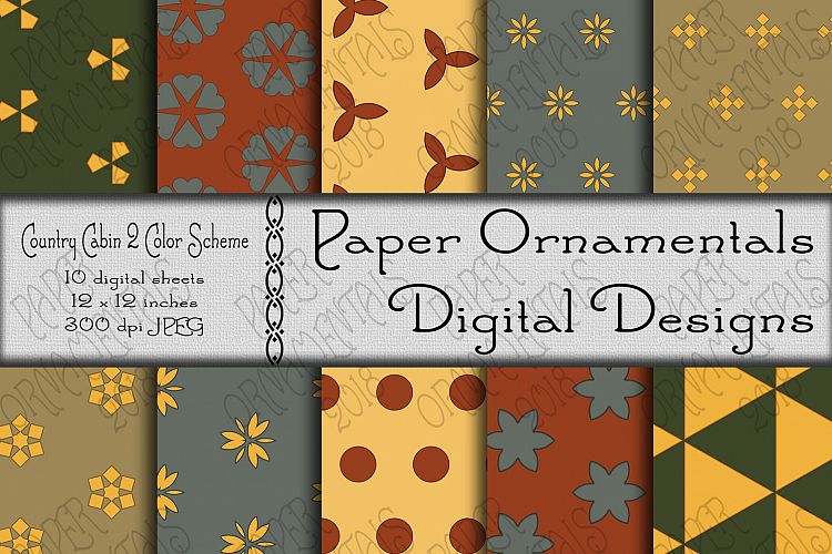 Country Cabin 2 Digital Paper For Crafts   Backgrounds