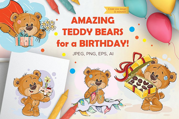 Lovely teddy bears. Happy Birthday.