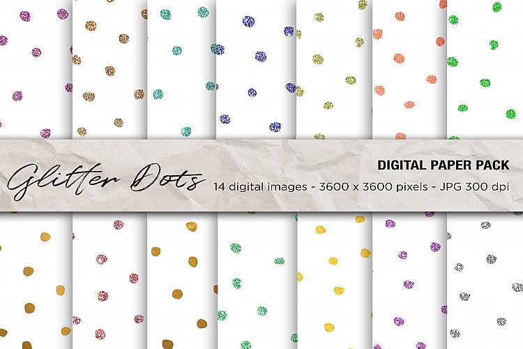 Glitter Dots Confetti Digital Paper, Confetti Digital Paper
