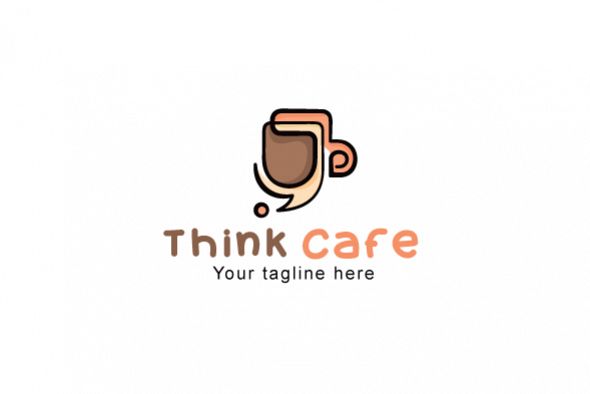 Think Cafe - Creative Coffee Shop Stock Logo Template