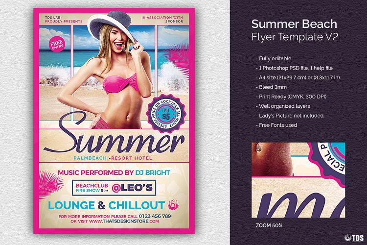 Summer Beach Flyer Template V2 example image 1
