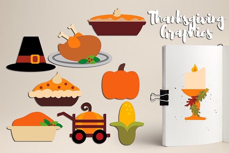Thanksgiving Dinner Food Treat Clipart Graphics