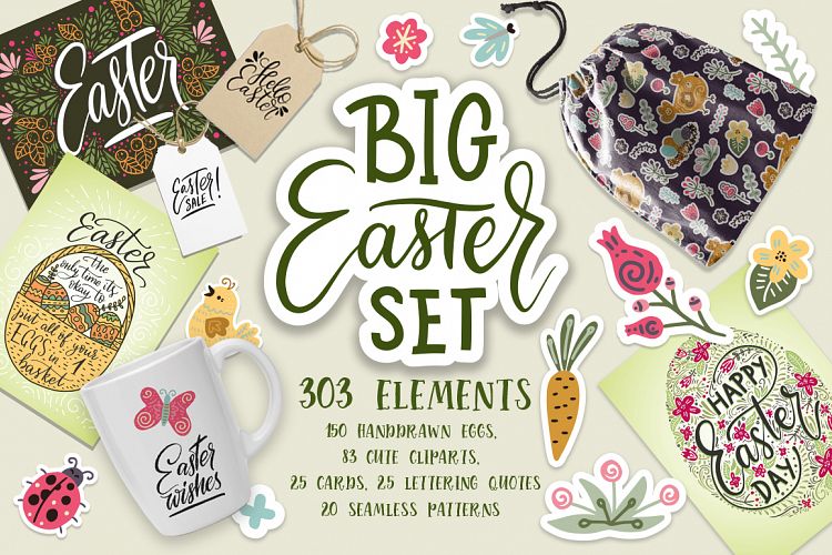 Big Easter Set. 303 elements.