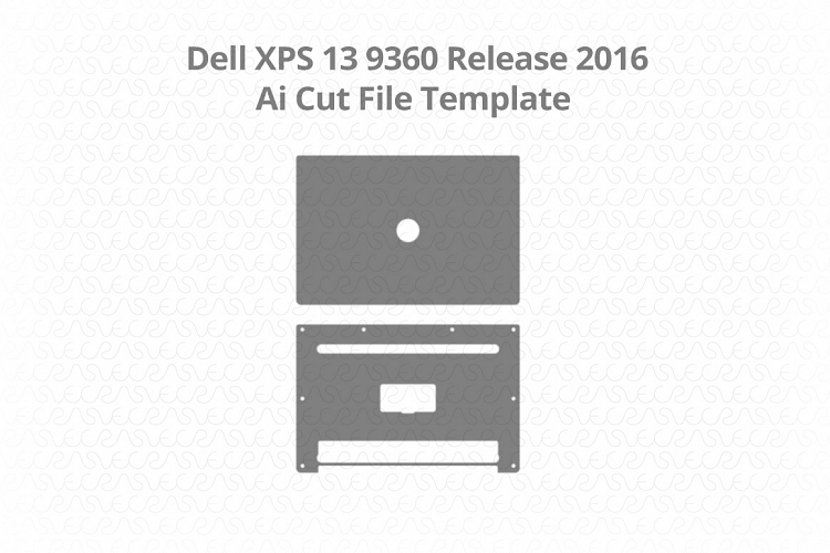 Dell XPS 13 9360 Vinyl Skin Vector Cut File Template 2016