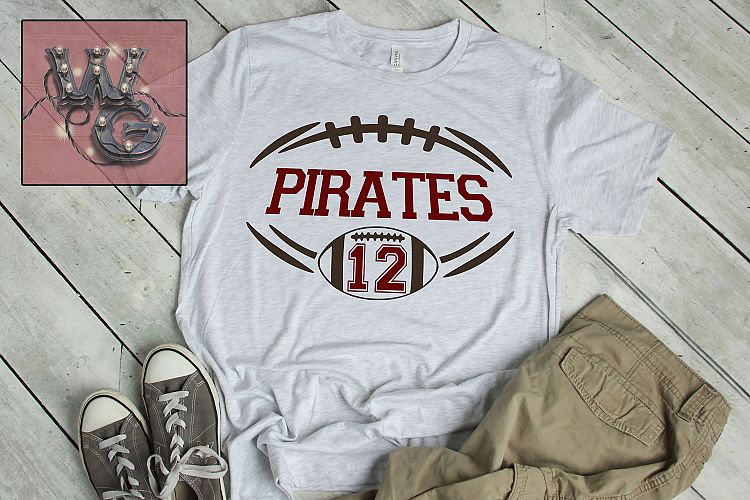 Football With Small Football Monogram SVG DXF PNG EPS JPG