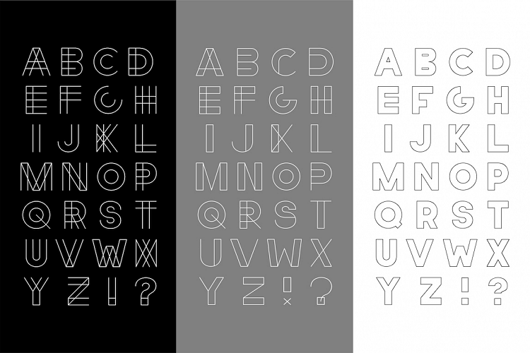 Set of vector english alphabets.