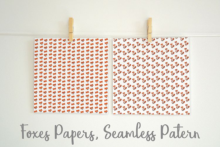 Foxes Papers, Seamless Foxes Background Pattern