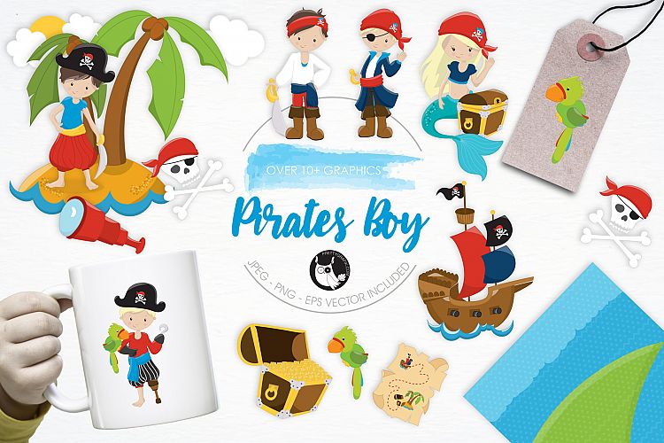 Pirates Boy graphics and illustrations
