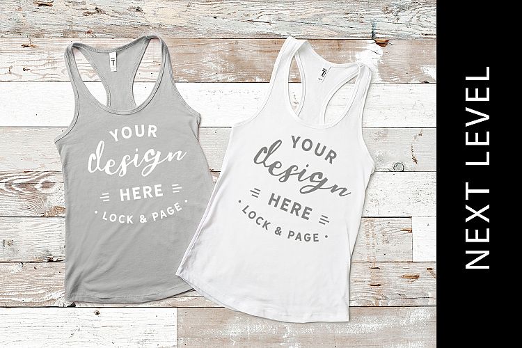 Silver Next Level 1533 Tank Top Mockup Ladies Fashion