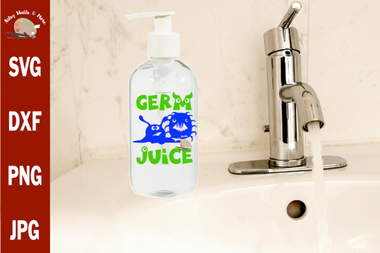 Download Germ Juice svg cut file, Hand sanitizer bottle decal SVG