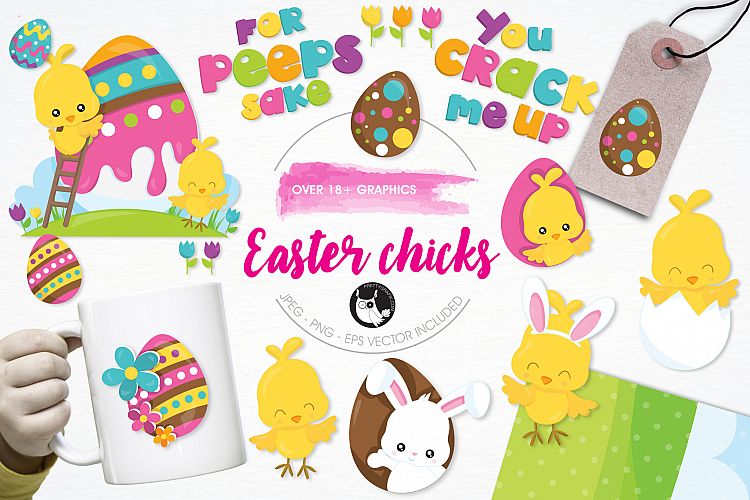 Easter Chicks  graphics and illustrations