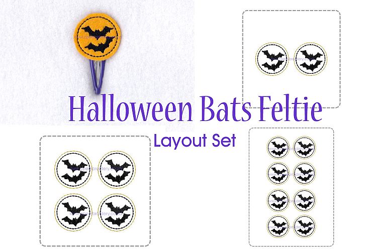 Halloween Bats ITH Feltie Embroidery Design
