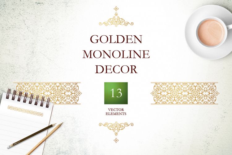 4. Set Of Vector Monoline Decor