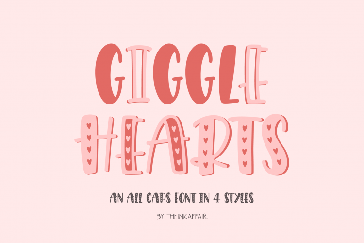 Giggle Hearts, An adorable valentine day font