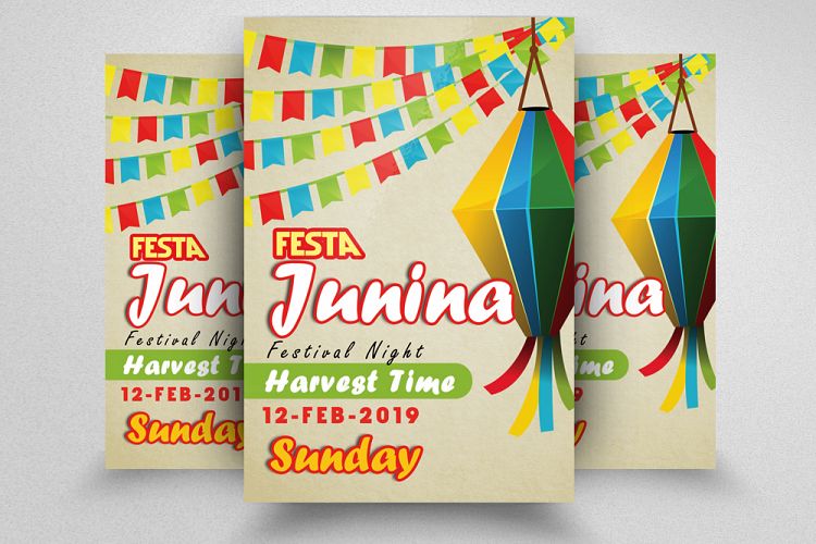 Festa Junina Harvest Time Festival Flyer