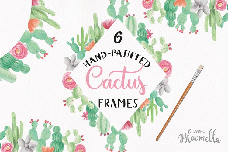 Watercolor Cactus Clipart Frames Border Clipart Flowers