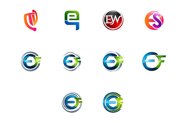 Modern and elegant business logos set