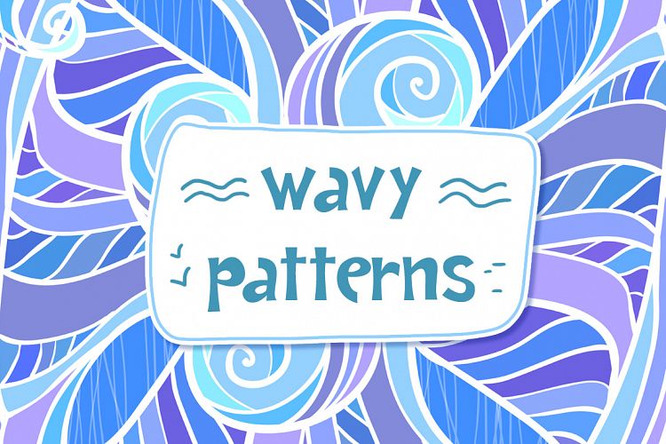 12 ornate wavy seamless patterns
