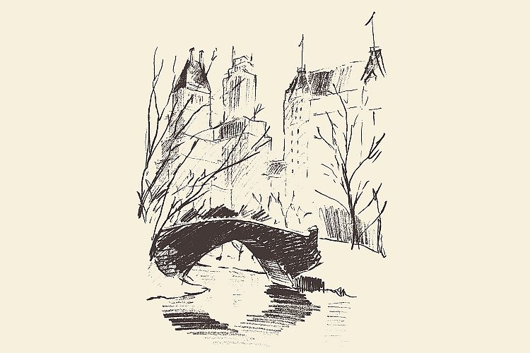 Sketch of a central park (New York)