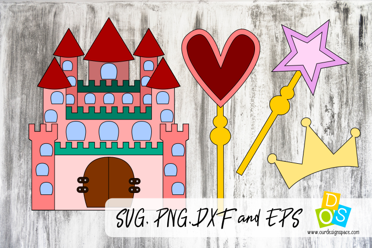 Princess Castle SVG, PNG, DXF and EPS