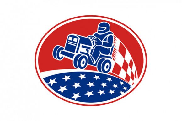 Ride On Lawn Mower Racing Retro example image 1