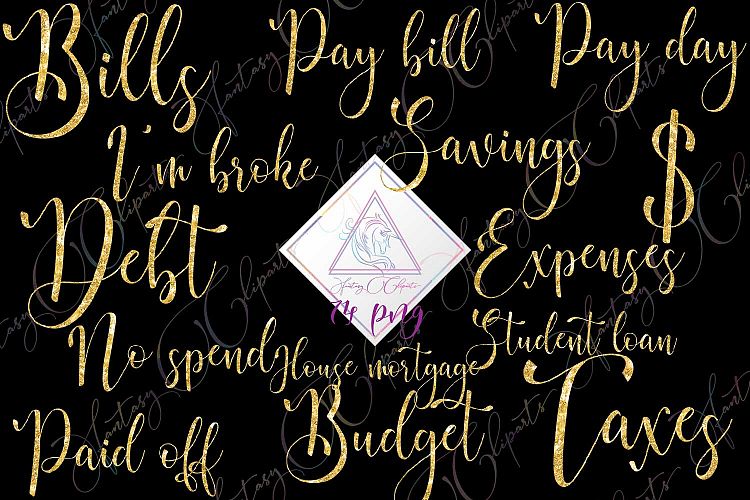 Monthly Bills Word Art Clipart