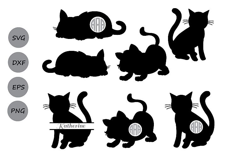 Download Cat SVG cutting files, cat monogram svg, Kitty Svg, Kitten. (85665) | SVGs | Design Bundles