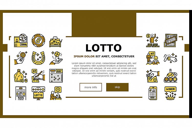 Lotto Gamble Game Landing Header Vector example image 1