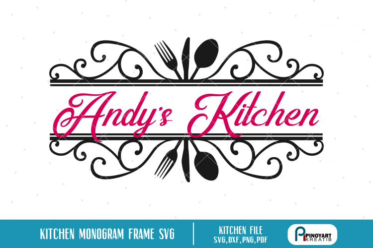 Download Kitchen Split Monogram Frame svg - a kitchen monogram ...