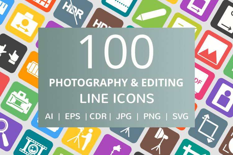 100 Photography   Picture Filled Round Corner Icons