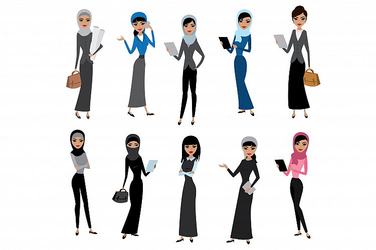Set arab women different characters