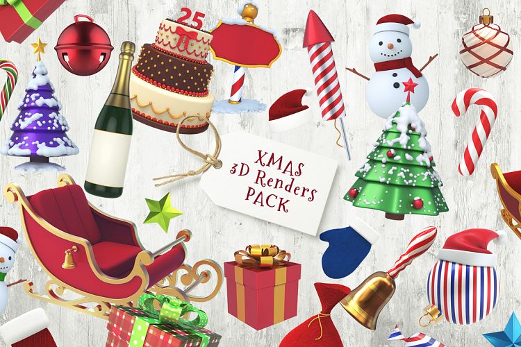 Xmas 3D Renders Pack