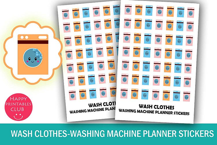 Wash Clothes Planner Stickers- Washing Machine Stickers