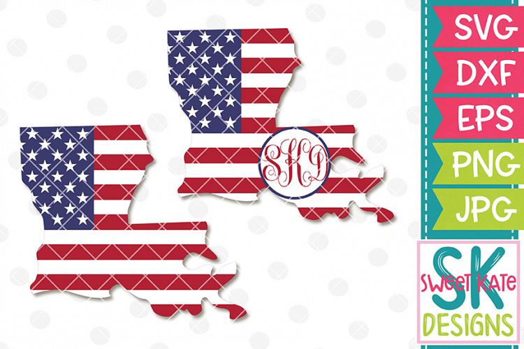 Download Louisiana USA Flag with Monogram Option SVG DXF EPS PNG ...