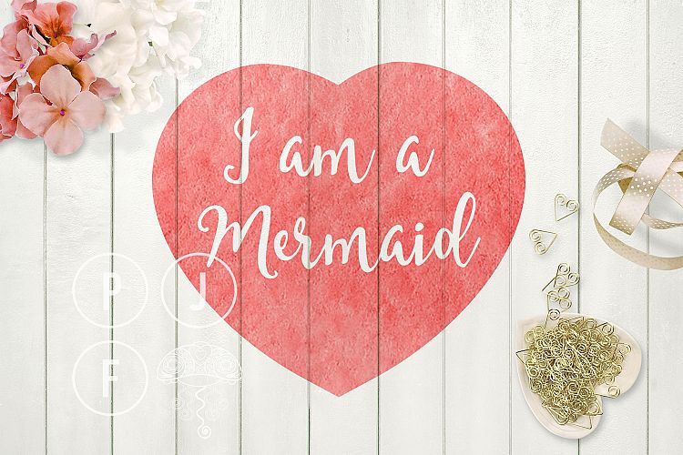mermaid svg cut file for silhouette, cameo, I am a mermaid heart example image 1