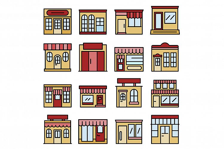 Local business icons vector flat example image 1