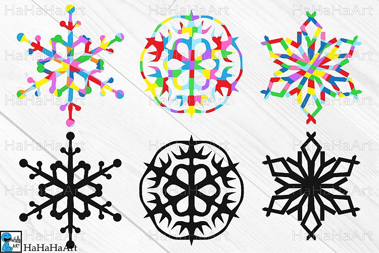 Snow Flake V1 - Clip art / Cutting Files - 51c
