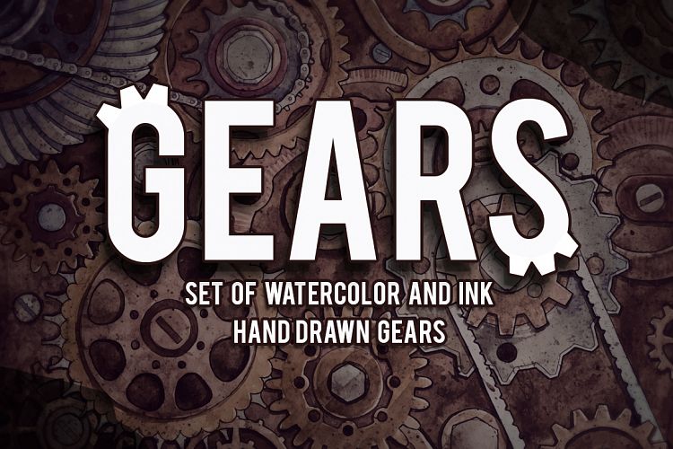 Watercolor Gears