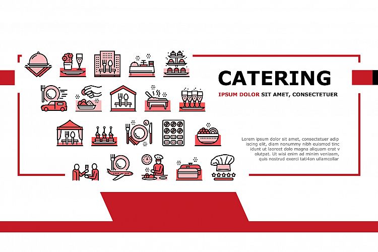 Catering Food Service Landing Header Vector example image 1