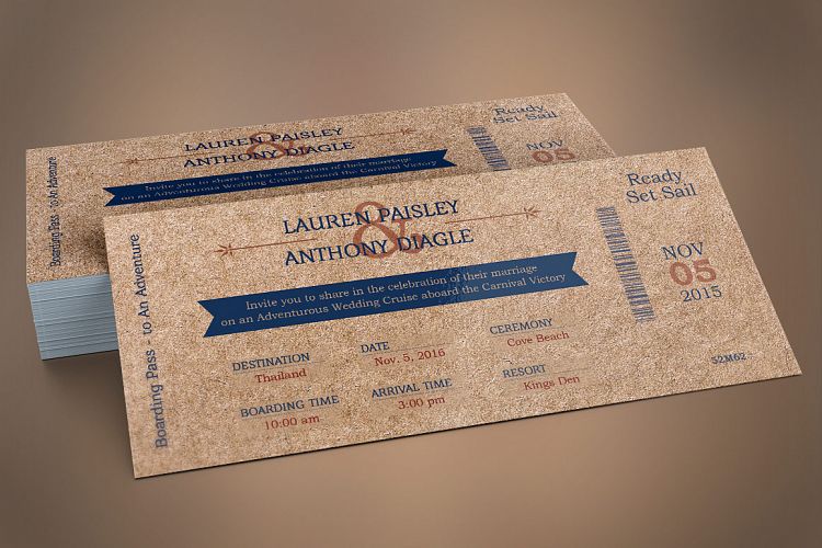 Cardboard Boarding Pass Invitation Template