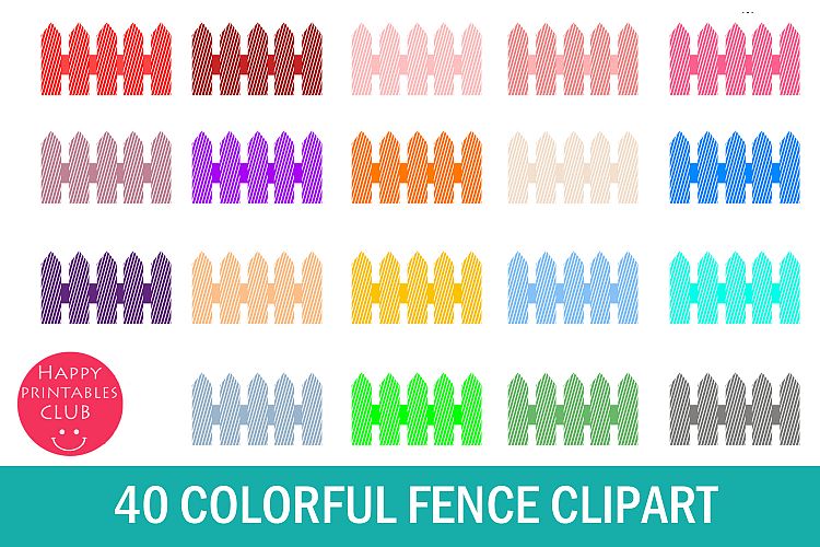 40 Colorful Fence Clipart- Fence Panels Clipart