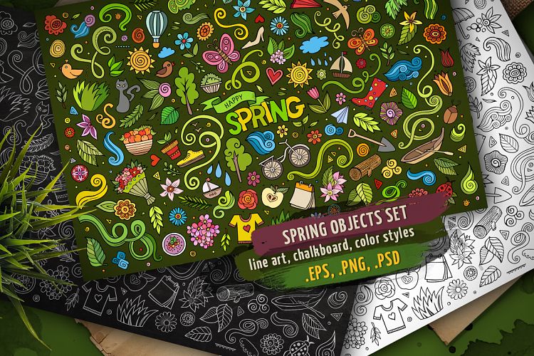 Spring Objects & Symbols Set