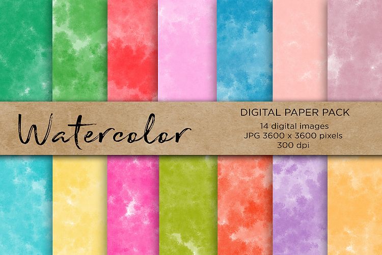 Watercolor Digital Paper, Watercolor Background