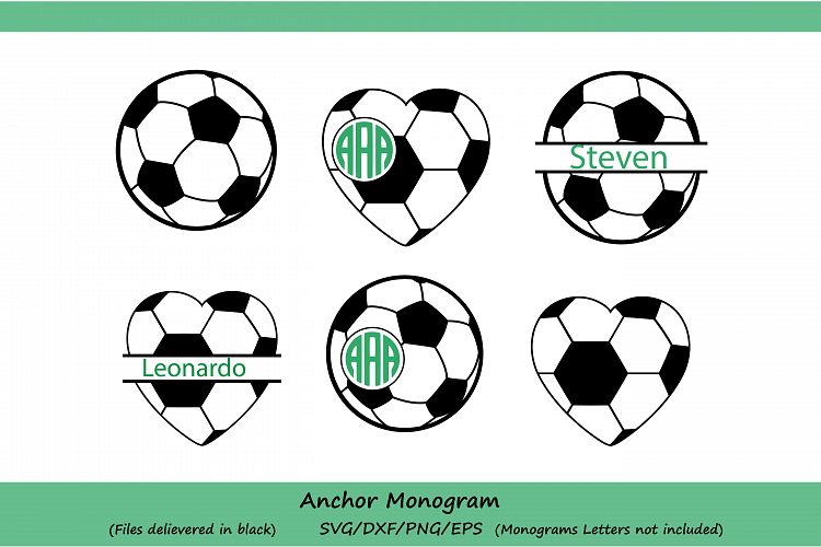 Soccer svg, Soccer Ball Svg, Soccer Monogram Svg, Soccer Mom Svg, Soccer Ball Monogram, Soccer silhouette, Cricut Files, svg, dxf, eps, png.