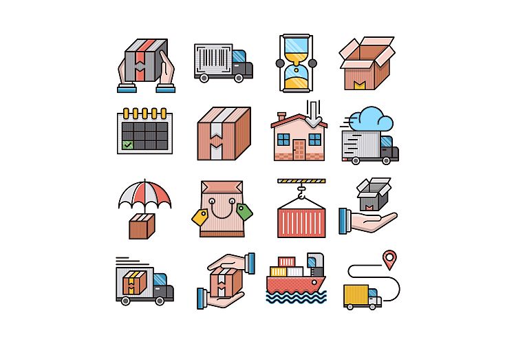 Delivery icons set
