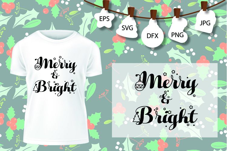 Merry And Bright SVG, Christmas Tree SVG, Christmas SVG