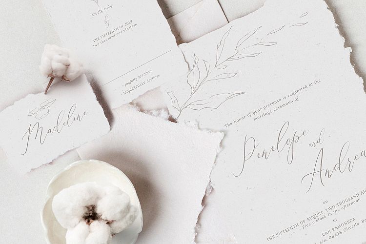Elegant Floral Wedding Invitation Suite