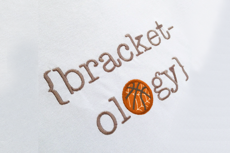 Bracketology March Madness Basketball Applique Embroidery