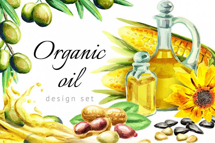 HAND PAINTED organic oil set