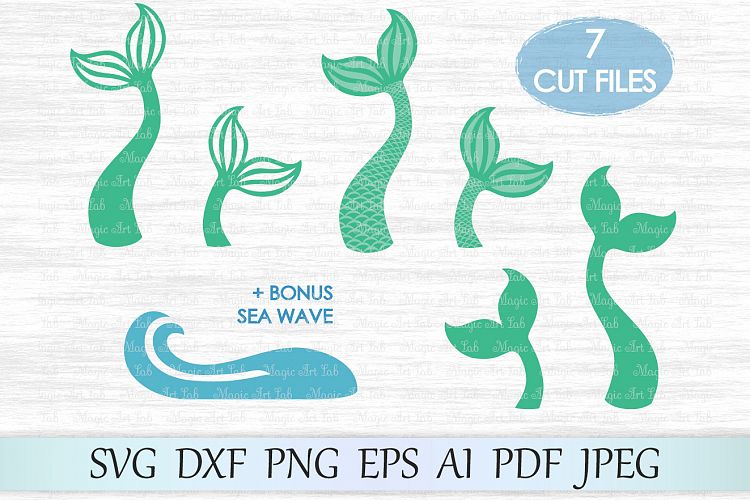 Download Mermaid tail svg file, Mermaid svg, Sea wave svg file, Mermaid shells svg, Fish tail cut file ...